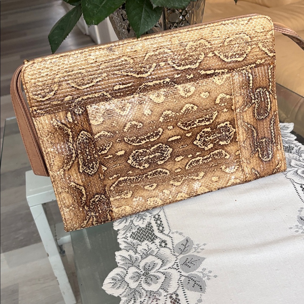 VINTAGE RONORA GENUINE SNAKESKIN&LEATHER CLUTCH - Picture 4 of 7
